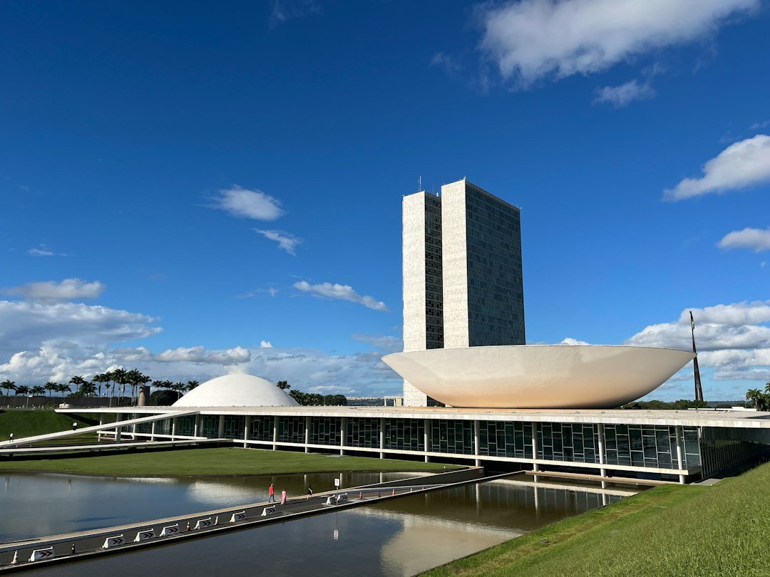 Edificio del Congreso Nacional de Brasil en Brasilia, fotografía de archivo de referencia