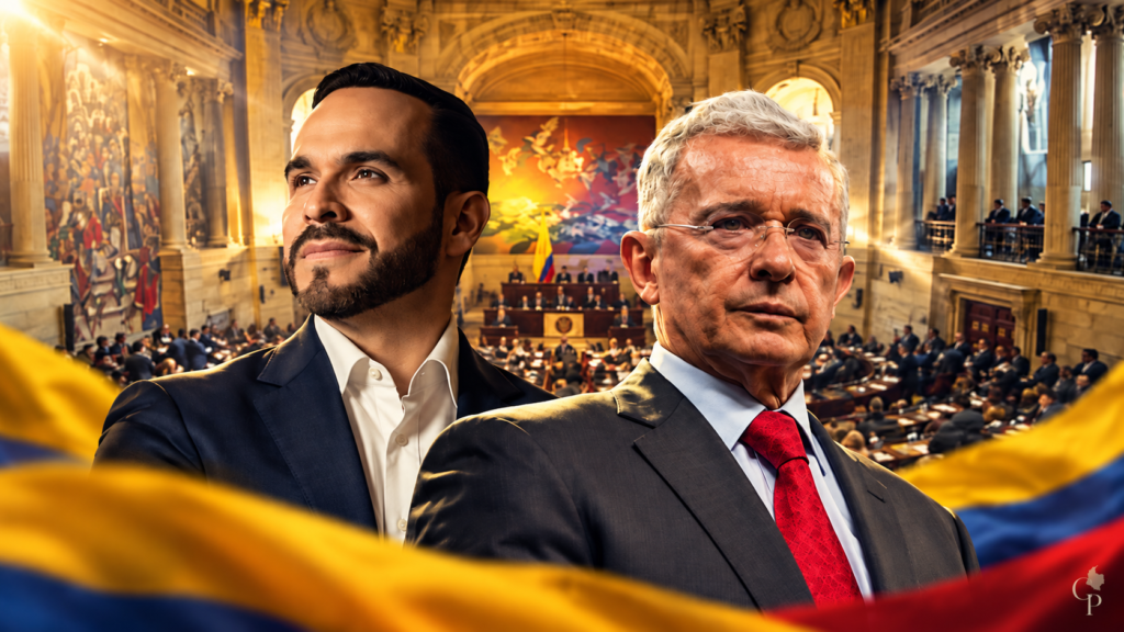 Abelardo de la Espriella y Álvaro Uribe en composición editorial sobre el Congreso de Colombia